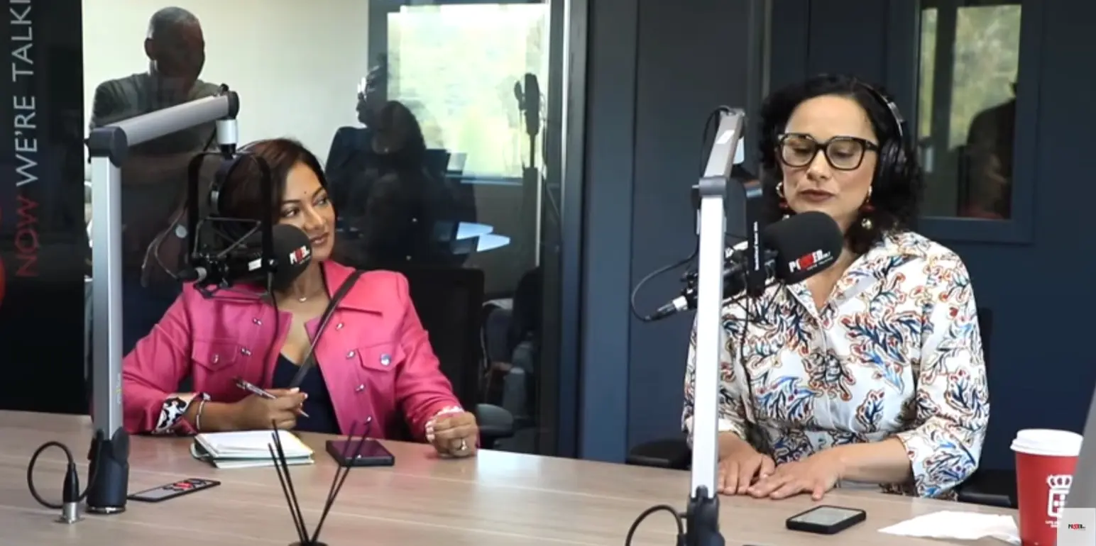 Devi Govender, Investigative Journalist and Charlene Lackay, Head of Sustainability at Momentum Group being interviewed by Jeanette Marais.