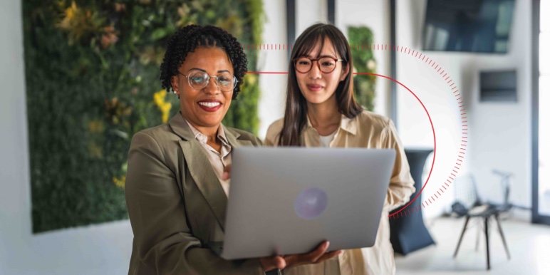 A financial adviser with a client providing her with the guidance to turn her financial ambitions into success.