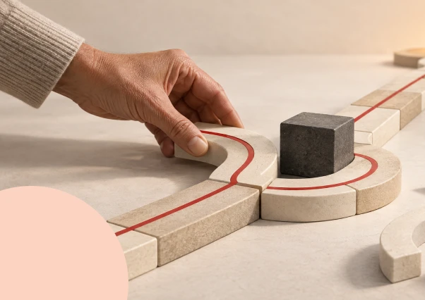 A hand adjusting a financial path illustrating options you can take to plan for retirement when your income changes.