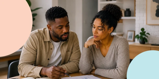 An African couple engaging in a productive conversation about their financial future.