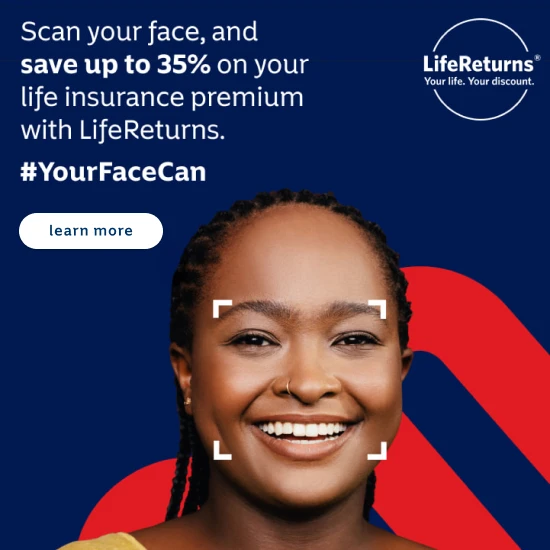 An image of a woman’s face with a frame around it, showing where to position her face for a selfie to qualify for a personalised discount from Momentum LifeReturns.