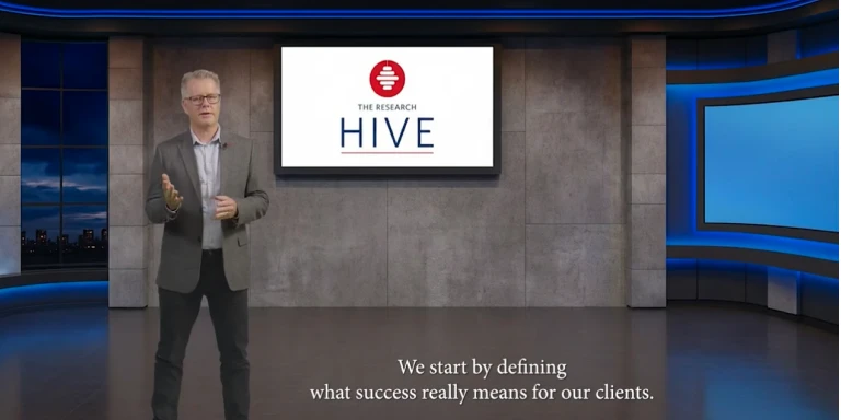 Evan Gilbert, research strategist, explains the research approach of The Research Hive.