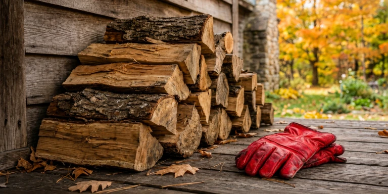 A stack of firewood prepared for cold weather, representing the financial security achieved when you actively prepare for your future savings goals
